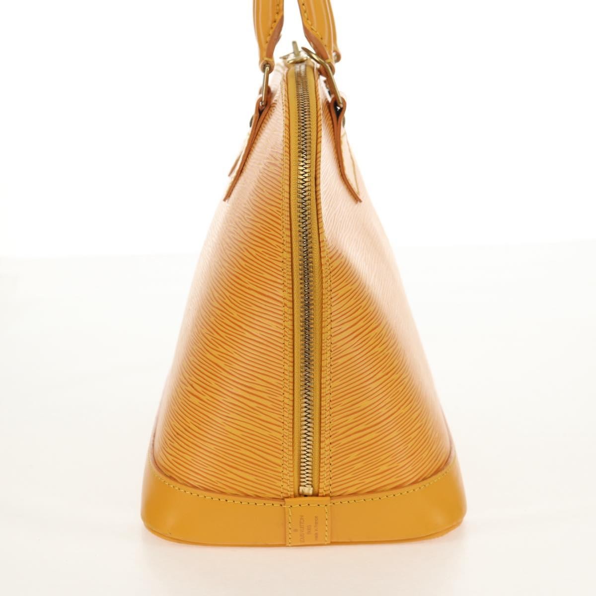 Louis Vuitton Alma Handbag Epi Leather Yellow Leather Handbag (Pre-Owned)