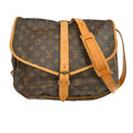 Louis Vuitton Saumur Handbag Monogram Canvas Brown Canvas Shoulder Bag Bag (Pre-Owned)