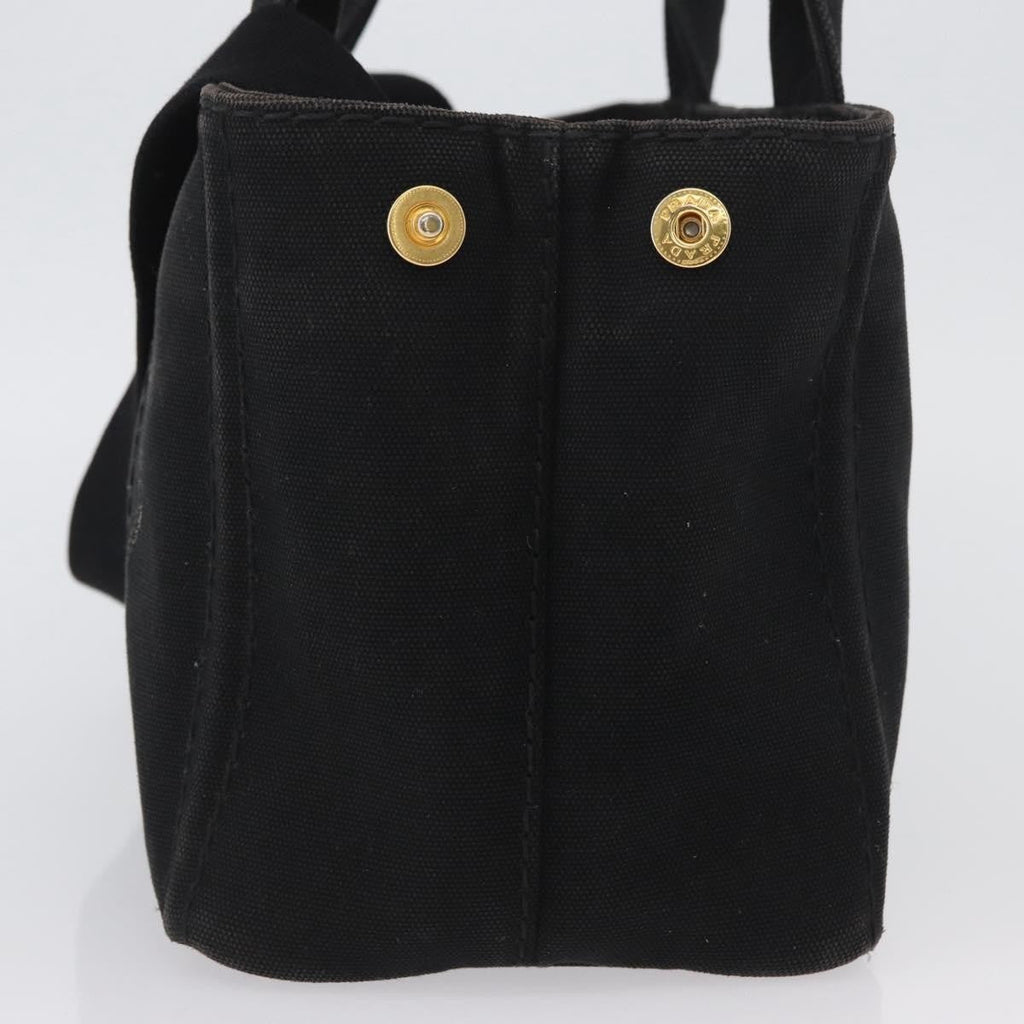 Prada Canapa Tote Canvas Black Canvas Tote Bag Bag (Pre-Owned)