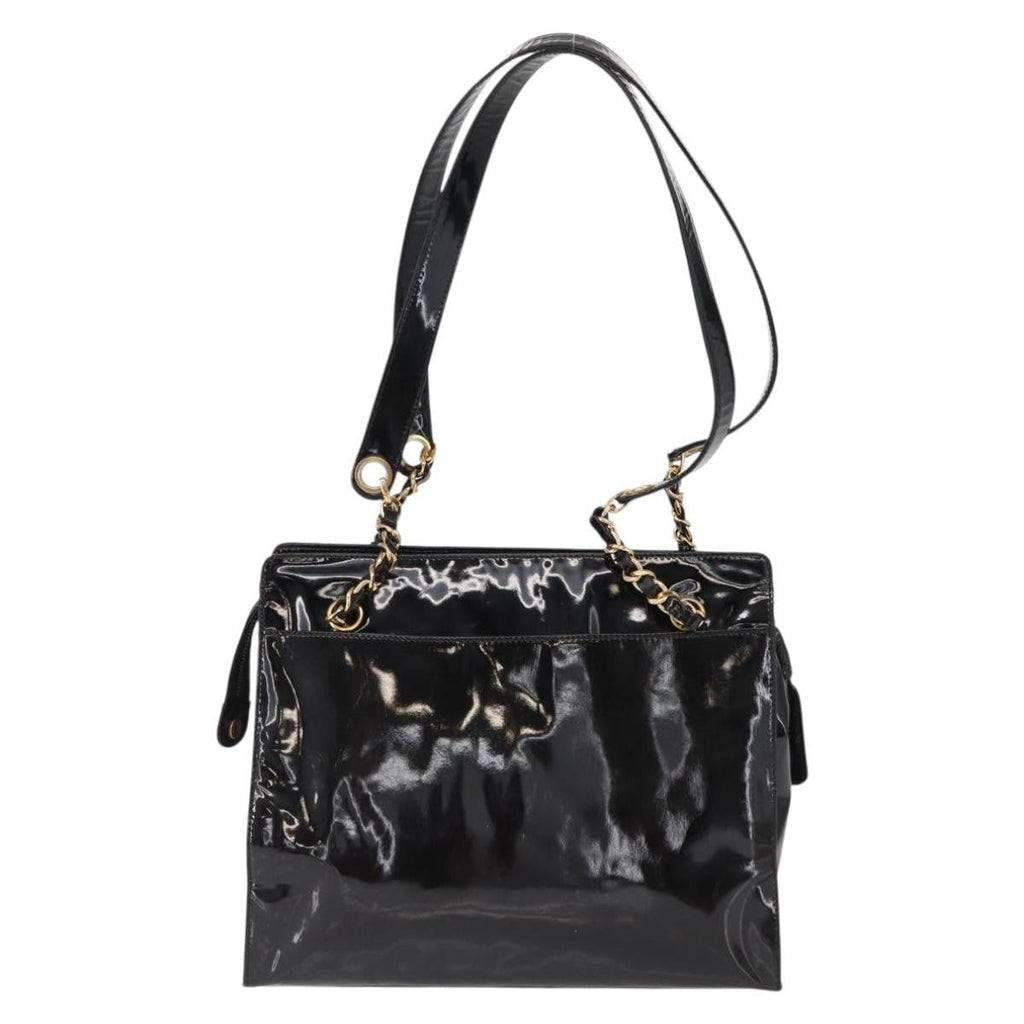 Chanel Vintage Timeless Chain Shoulder Bag Patent Black Patent_Leather Shoulder Bag Bag (Pre-Owned)