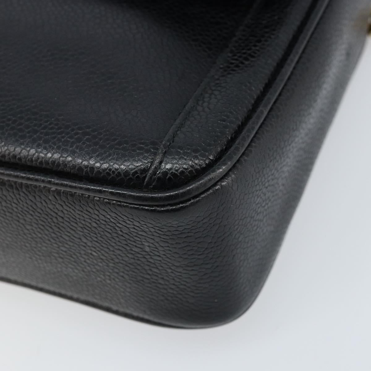 Chanel Vintage Front Pocket Cc Camera Bag Caviar Black Leather Shoulder Bag Bag (Pre-Owned)
