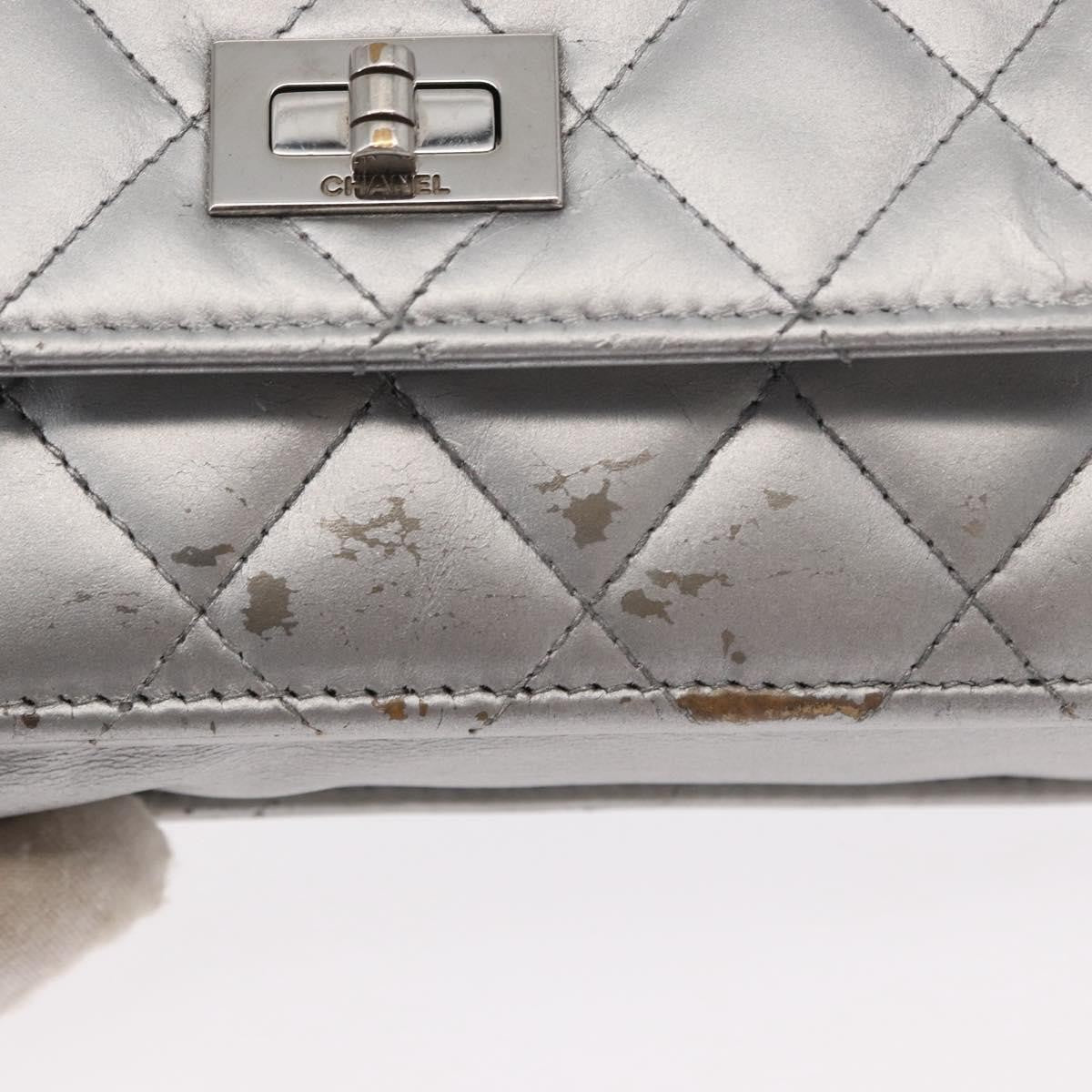 Chanel Reissue 2.55 Wallet On Chain Quilted Lambskin Silver Leather Shoulder Bag Bag (Pre-Owned)