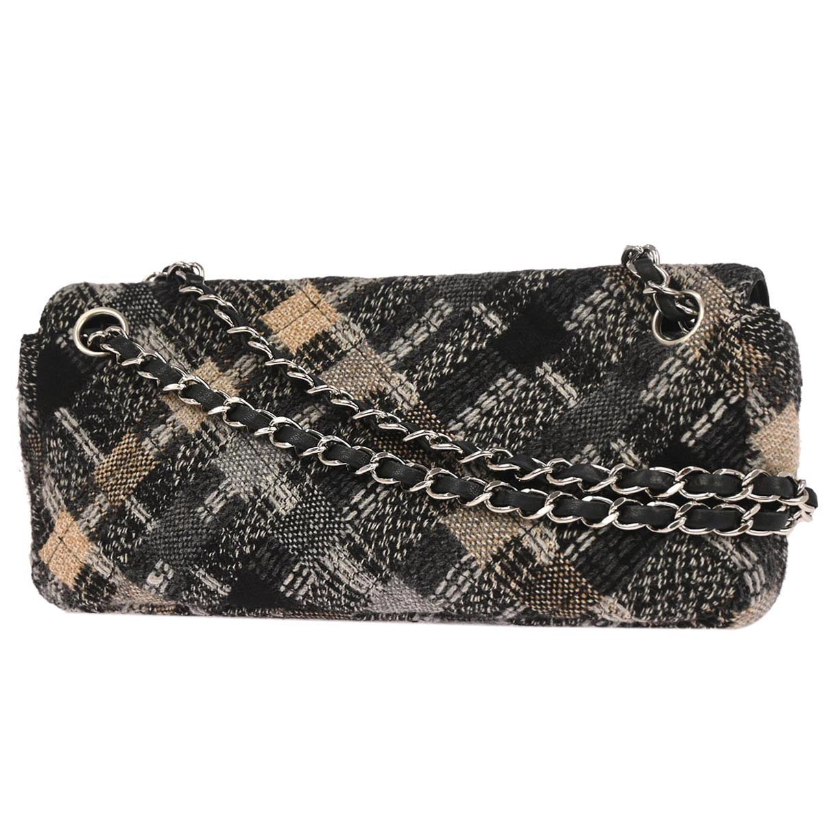 Chanel Cc Tab Flap Shoulder Bag Tweed Black Tweed Shoulder Bag Bag (Pre-Owned)