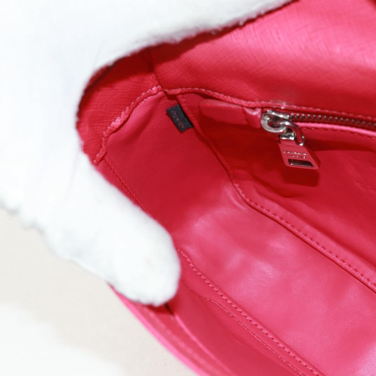 Prada Sound Chain Shoulder Bag Saffiano Leather Red Leather Shoulder Bag Bag (Pre-Owned)
