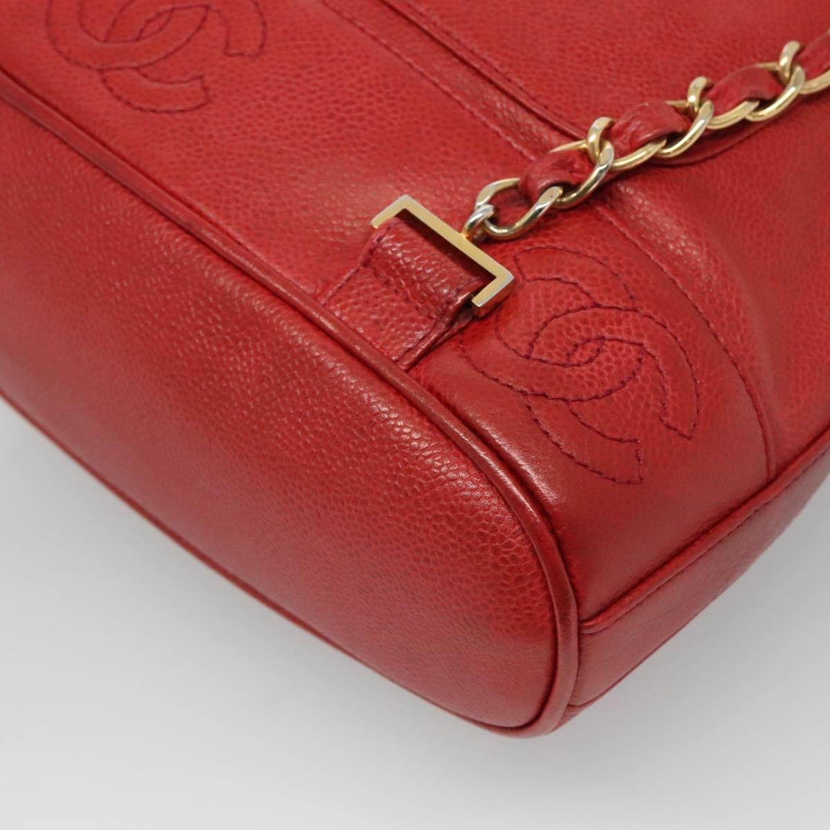 Chanel Vintage Backpack Caviar Red Leather Backpack Bag (Pre-Owned)