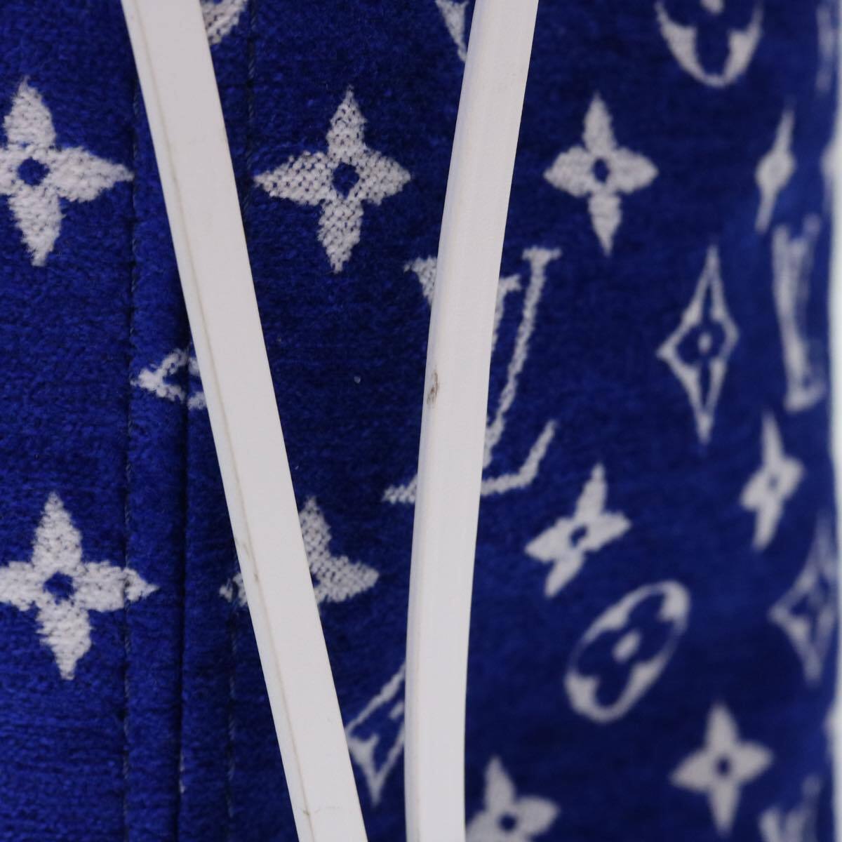 Louis Vuitton Neverfull Nm Tote Lv Match Monogram Jacquard Velvet Blue Velvet Tote Bag Bag (Pre-Owned)
