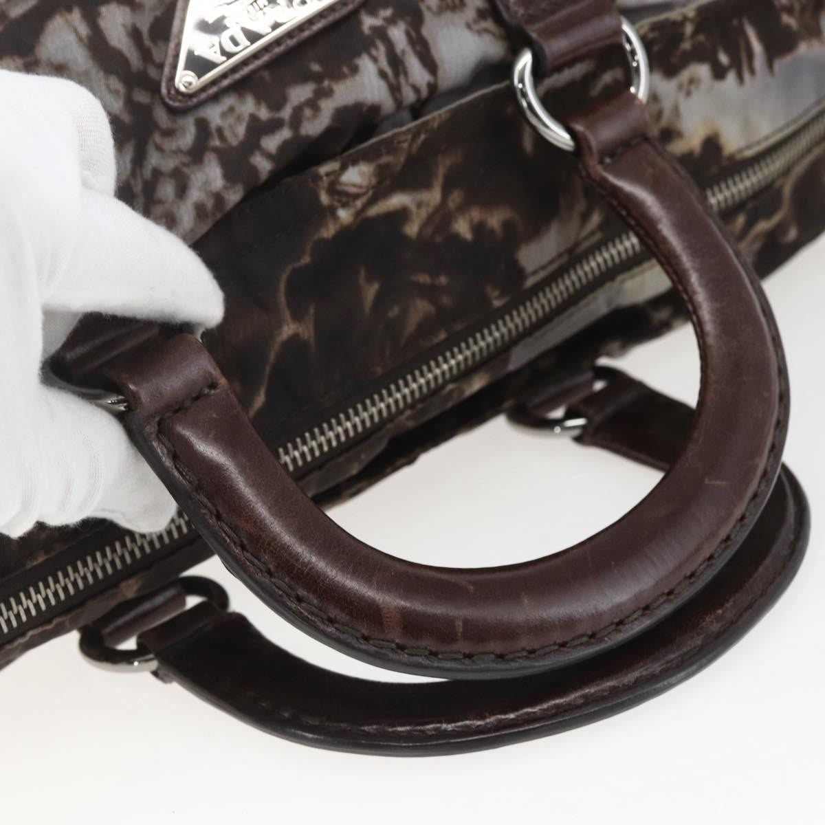 Prada Convertible Tote Printed Tessuto Brown Nylon Tote Bag Bag (Pre-Owned)