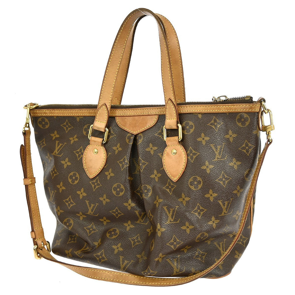 Louis Vuitton Palermo Handbag Monogram Canvas Brown Canvas Tote Bag Bag (Pre-Owned)