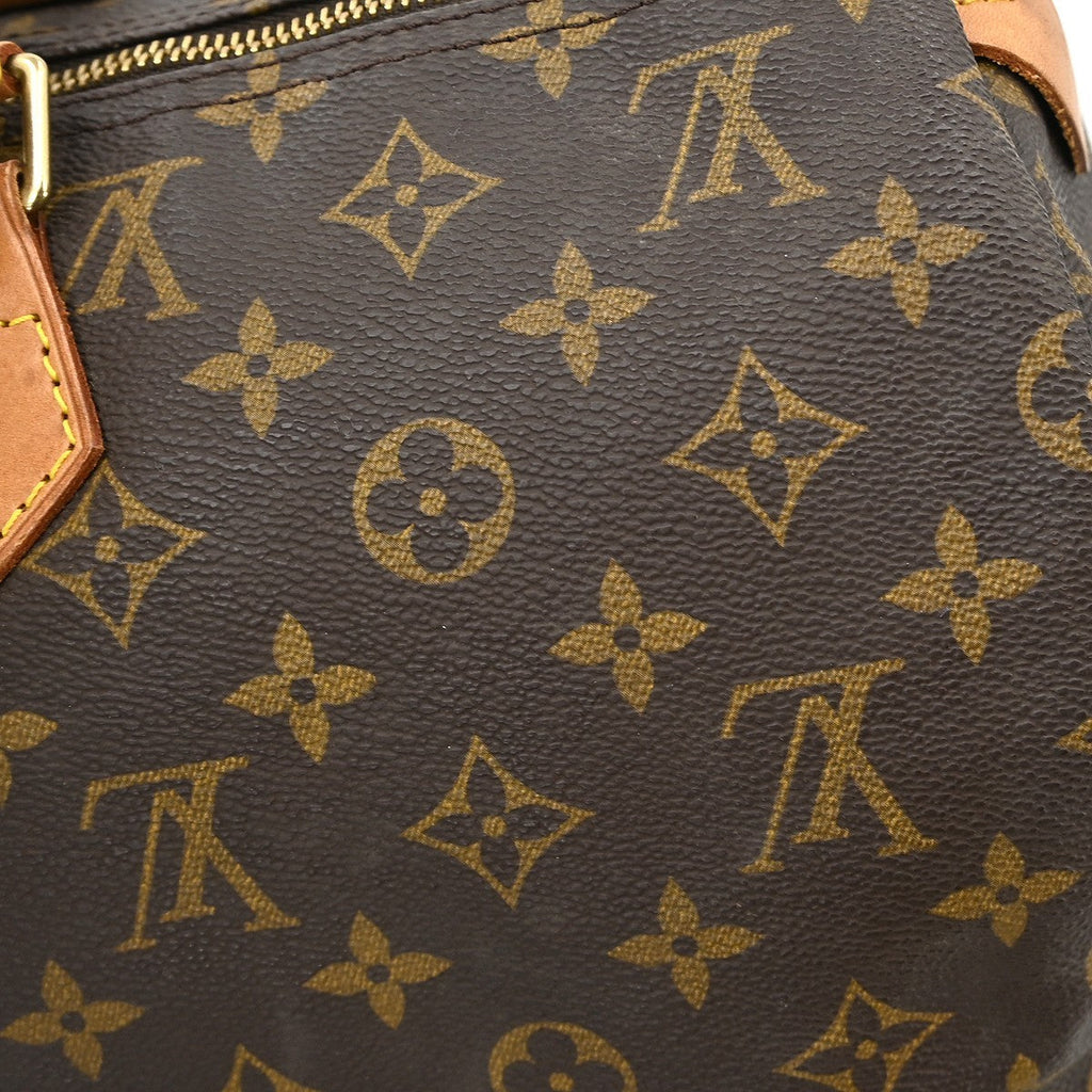 Louis Vuitton Speedy Handbag Monogram Canvas Brown Canvas,Leather Handbag (Pre-Owned)
