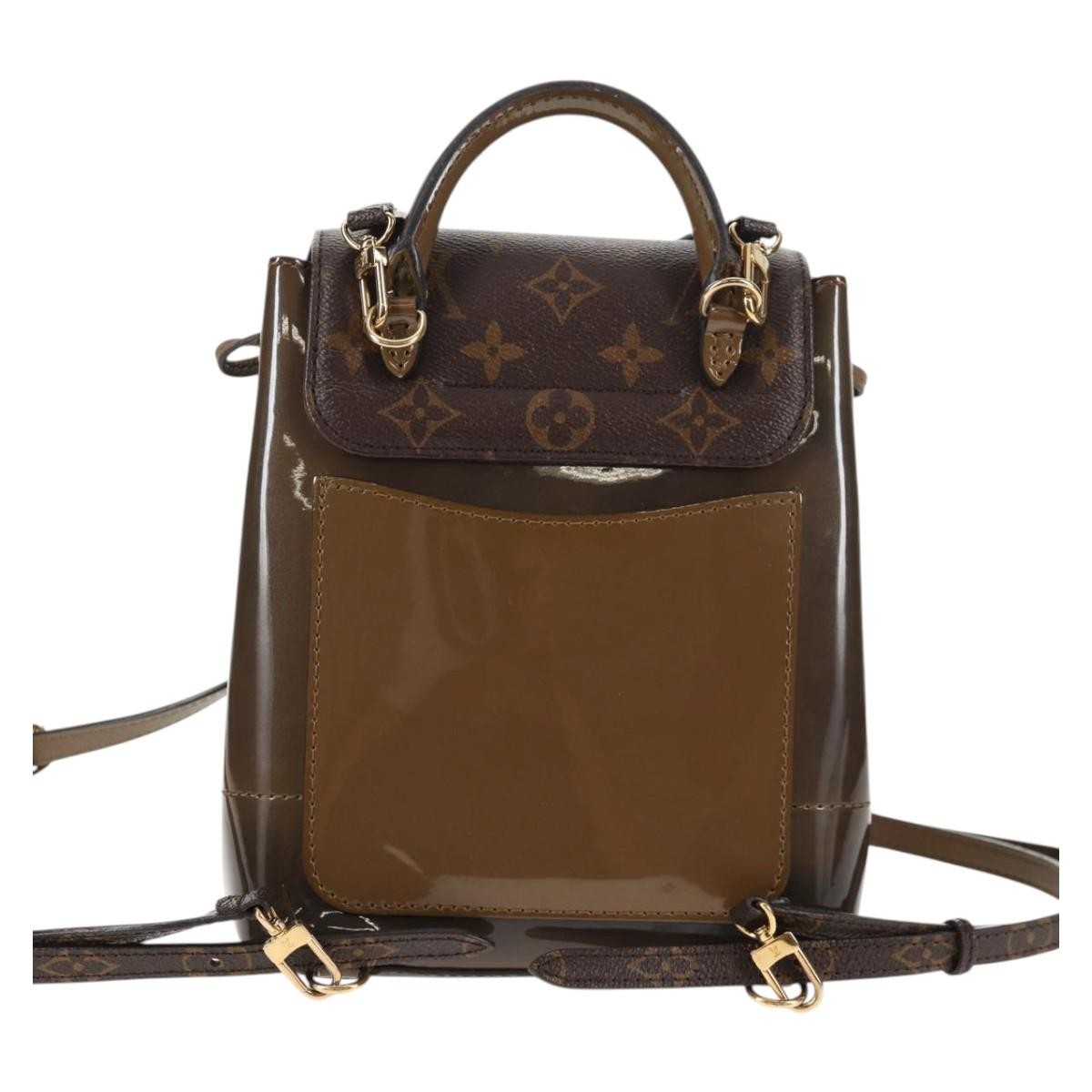 Louis Vuitton Hot Springs Backpack Vernis With Monogram Canvas Khaki Canvas Backpack Bag (Pre-Owned)
