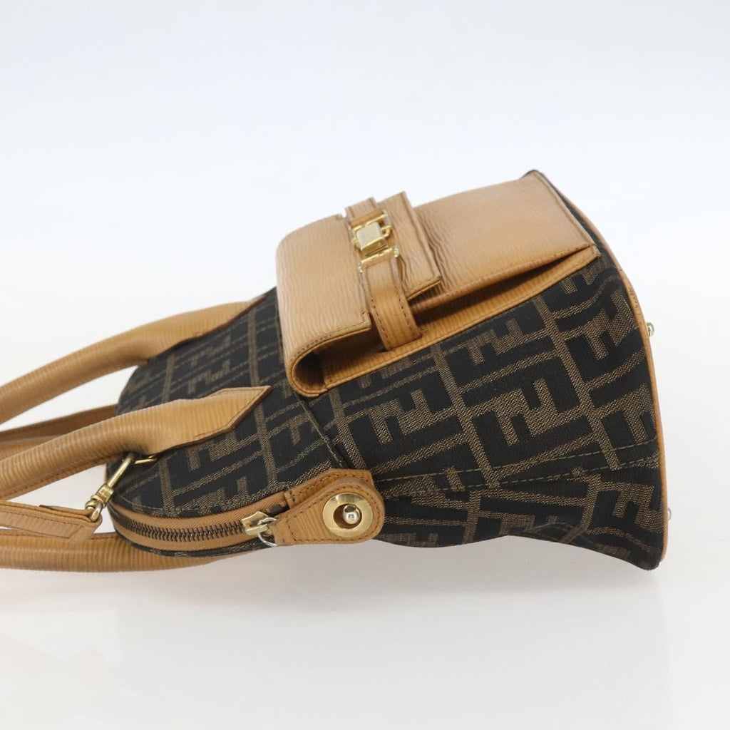 Fendi Vintage Zucca Handbag Zucca Brown Canvas Handbag (Pre-Owned)