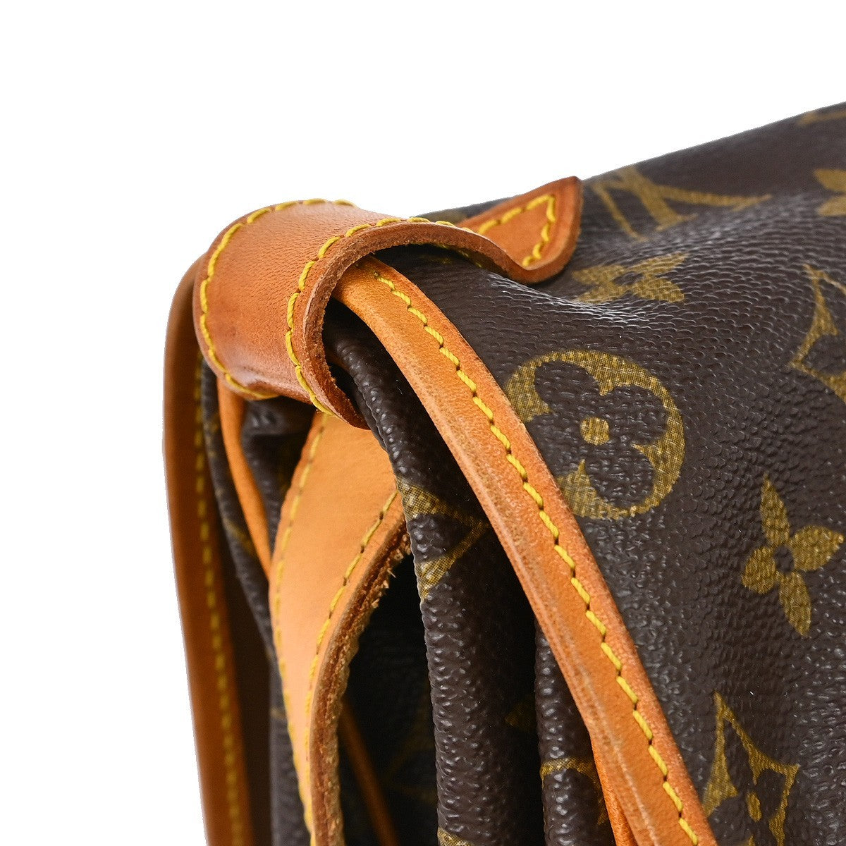 Louis Vuitton Saumur Handbag Monogram Canvas Brown Canvas Shoulder Bag Bag (Pre-Owned)