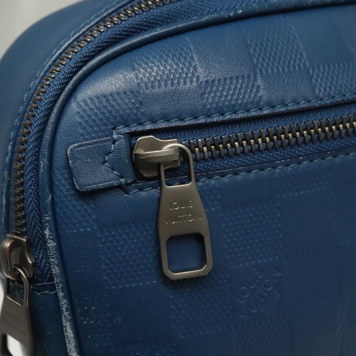 Louis Vuitton Ambler Bag Damier Infini Leather Blue Leather Shoulder Bag Bag (Pre-Owned)