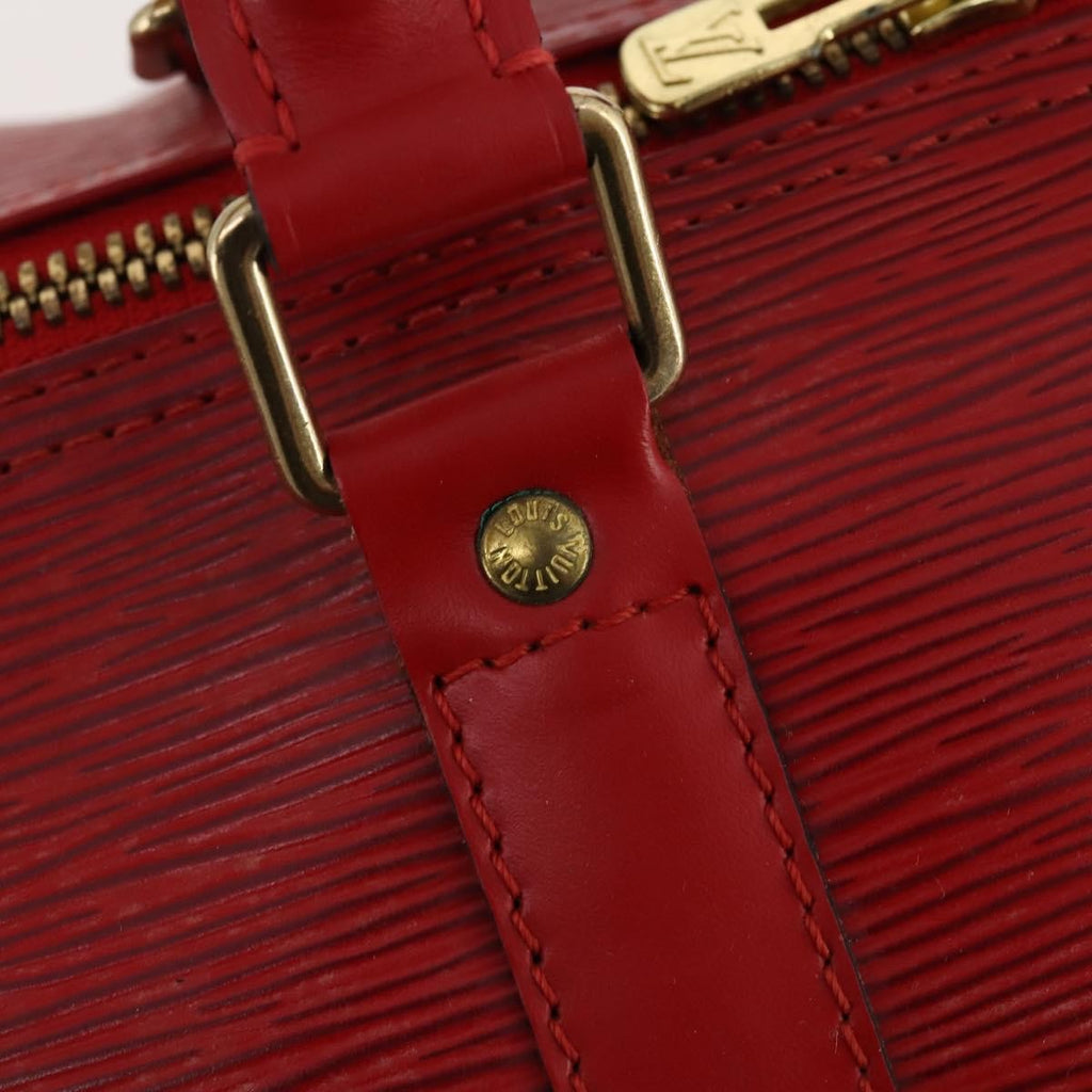 Louis Vuitton Keepall Bag Epi Leather Red Leather Travel Bag Bag (Pre-Owned)