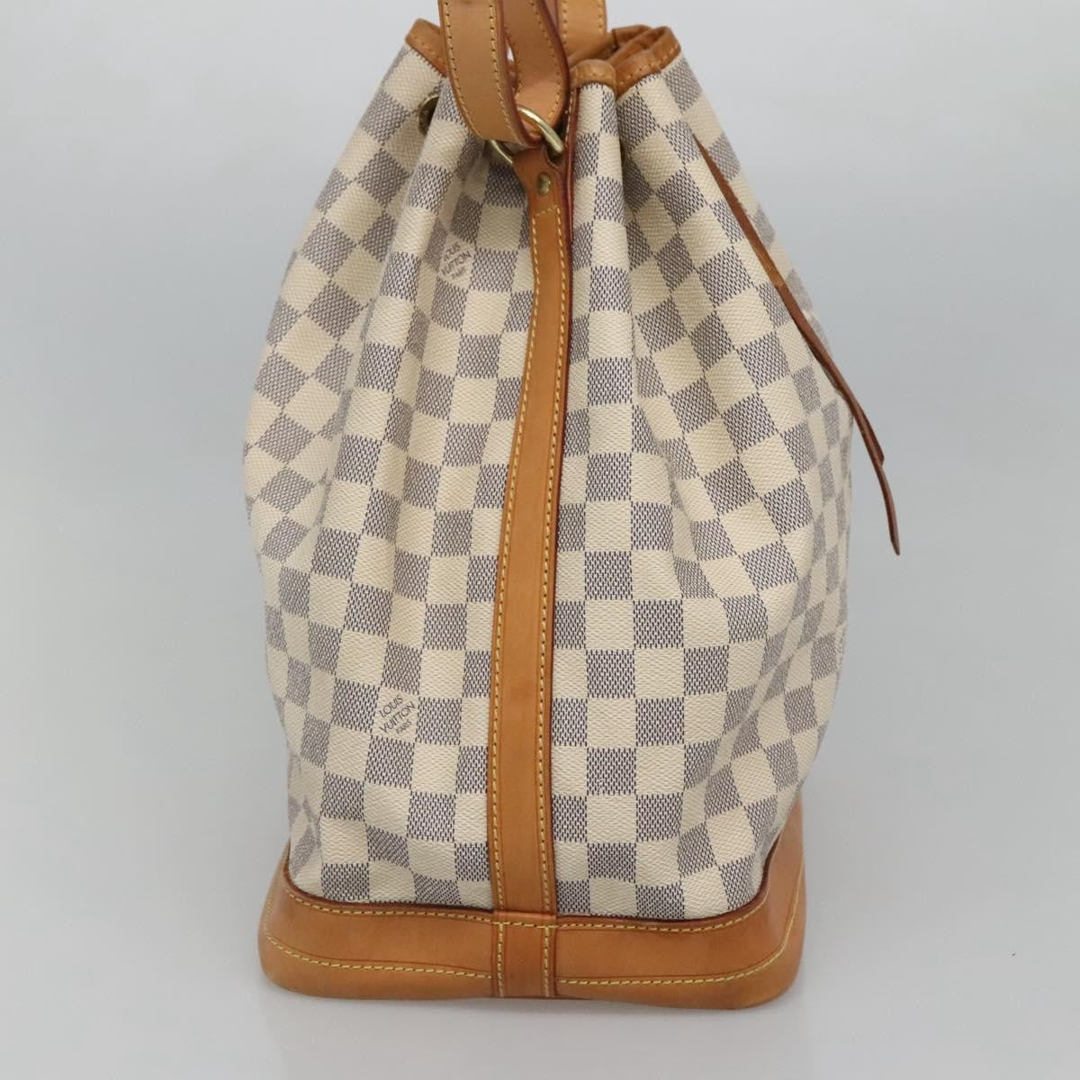 Louis Vuitton Noe Handbag Damier White Canvas Shoulder Bag Bag (Pre-Owned)