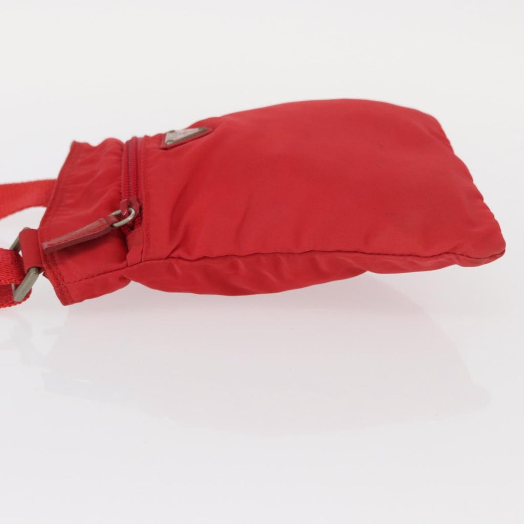 Prada Flat Messenger Bag Tessuto Red Nylon Shoulder Bag Bag (Pre-Owned)