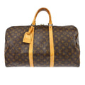 Louis Vuitton Keepall Bag Monogram Canvas Brown Canvas Travel Bag Bag (Pre-Owned)