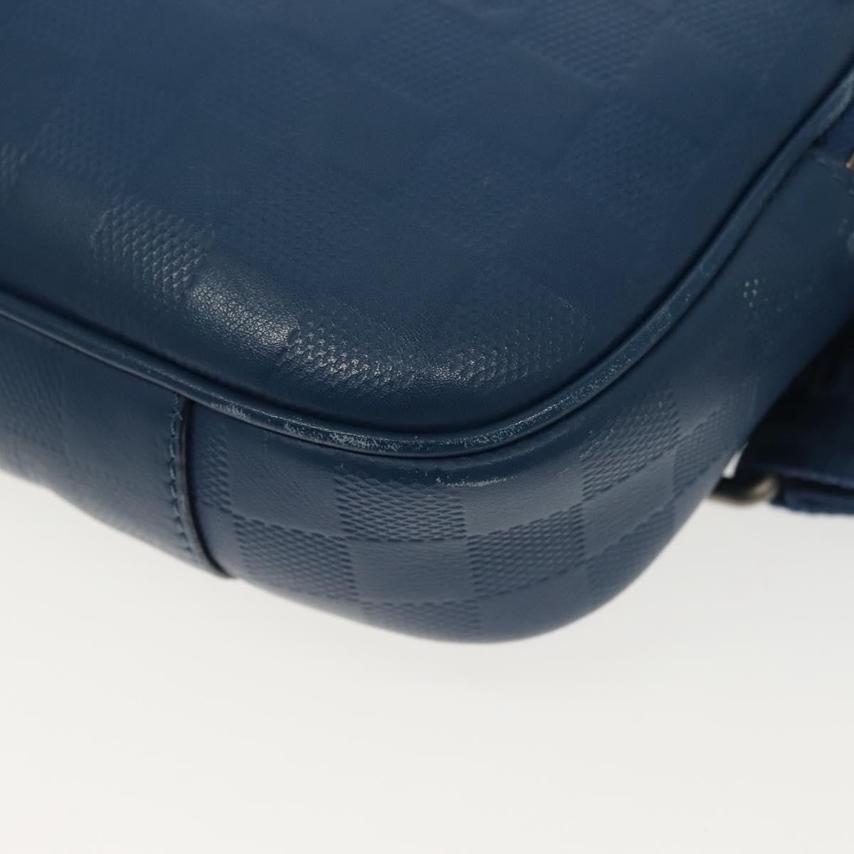Louis Vuitton Ambler Bag Damier Infini Leather Blue Leather Shoulder Bag Bag (Pre-Owned)