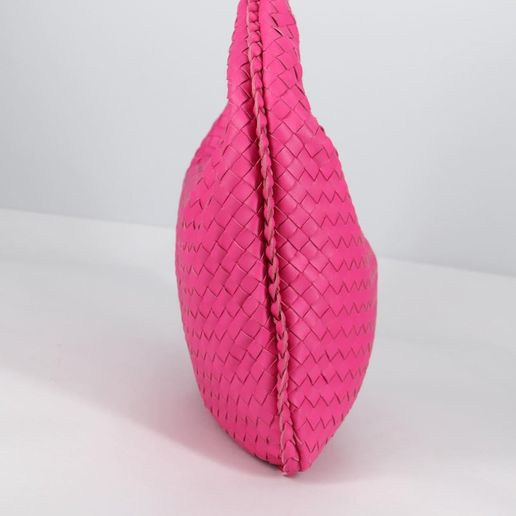 Bottega Veneta Veneta Hobo Intrecciato Nappa Pink Leather Bag (Pre-Owned)