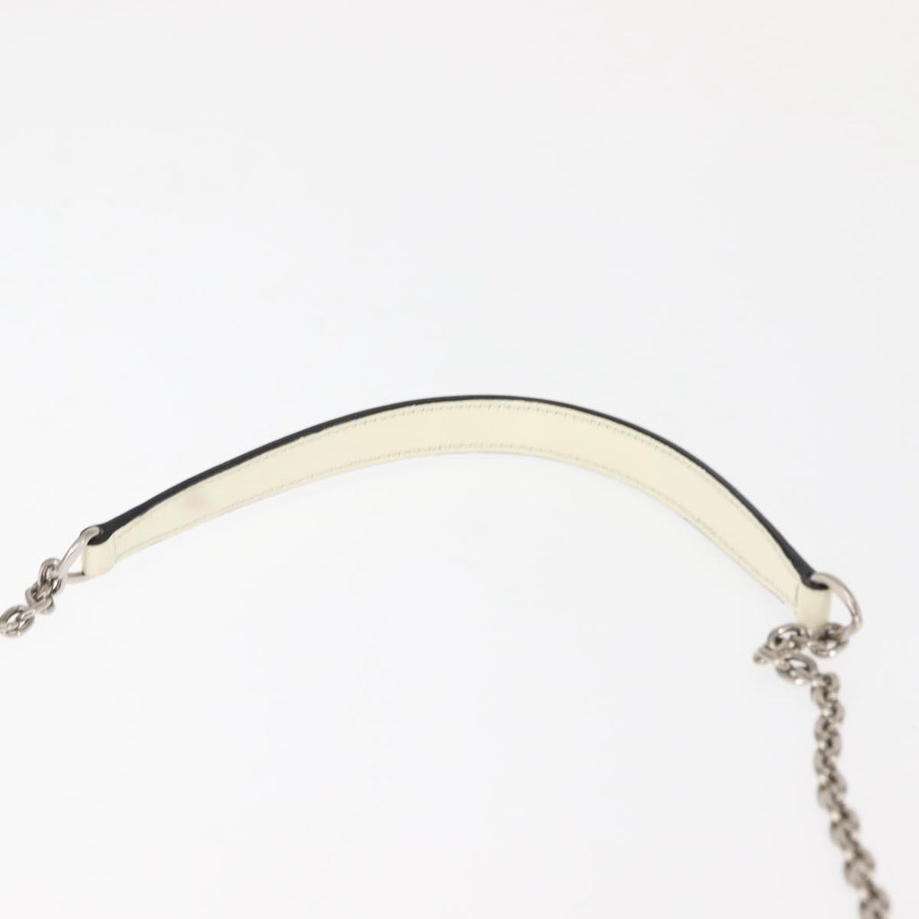 Prada Chain Crossbody Bag Vernice Saffiano Leather White Leather Shoulder Bag Bag (Pre-Owned)