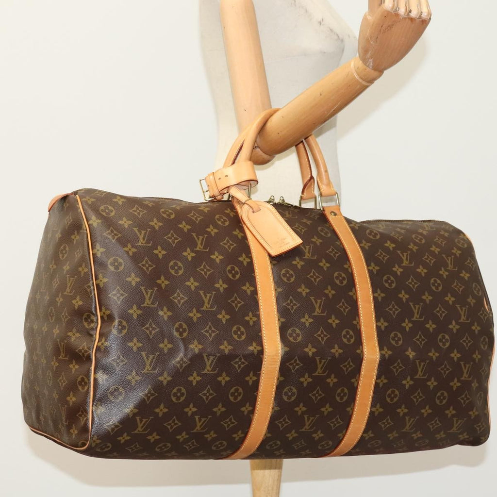 Louis Vuitton Keepall Bag Monogram Canvas Brown Canvas Travel Bag Bag (Pre-Owned)
