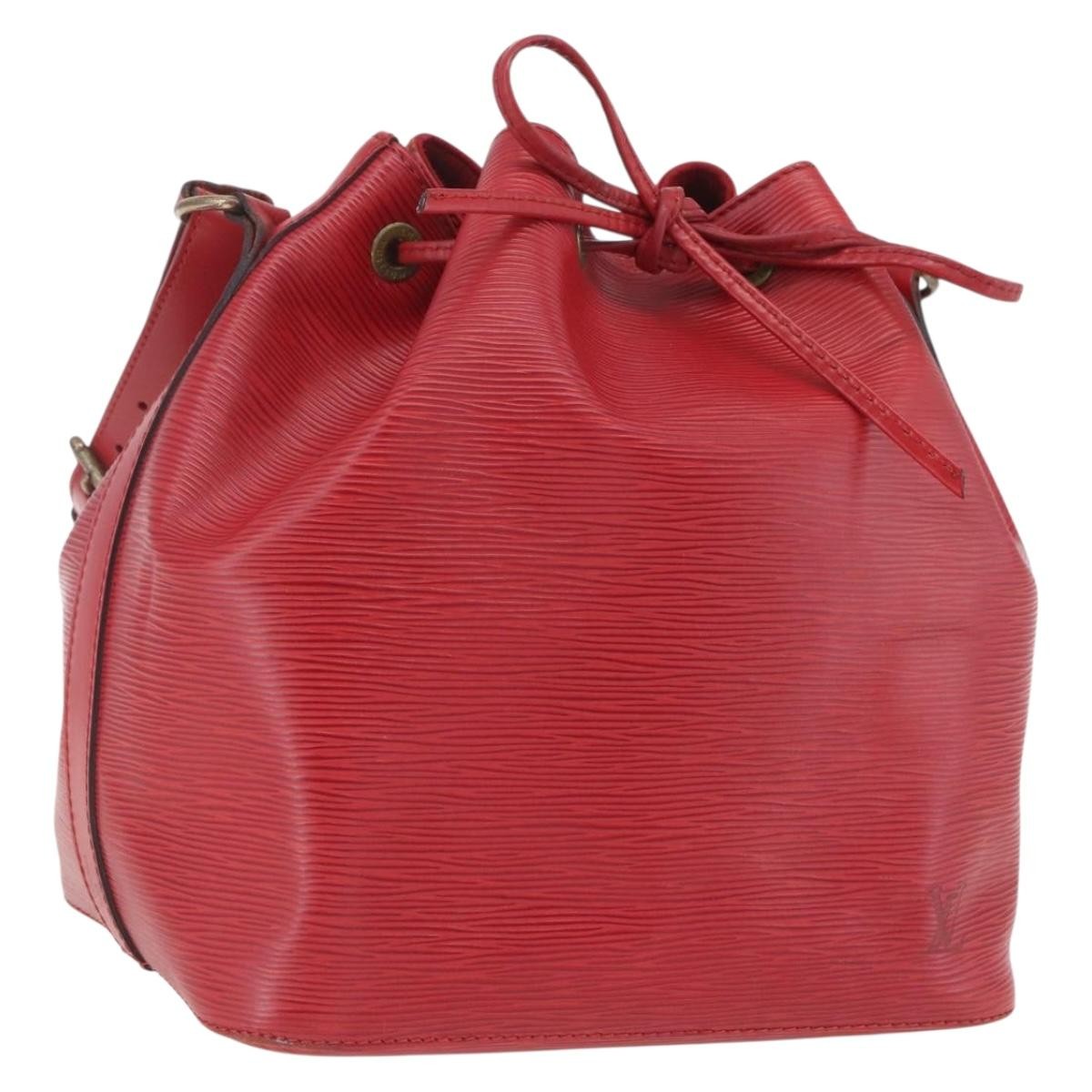 Louis Vuitton Petit Noe Handbag Epi Leather Red Leather Shoulder Bag Bag (Pre-Owned)