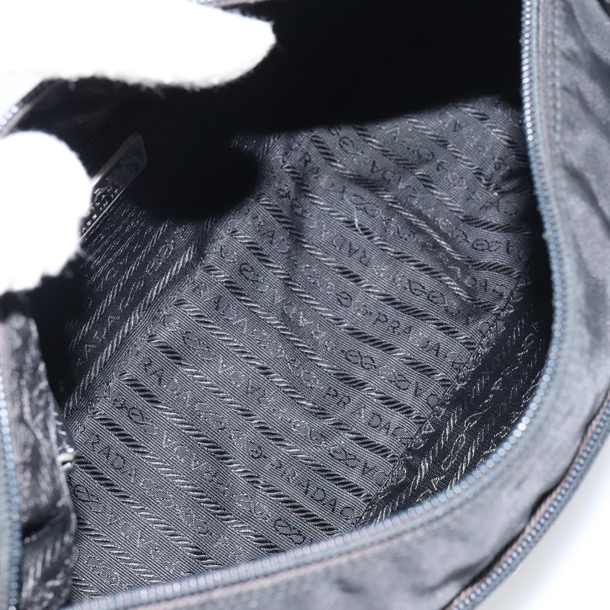 Prada Front Zip Messenger Bag Tessuto Black Nylon Shoulder Bag Bag (Pre-Owned)