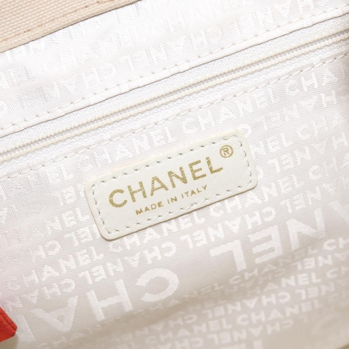 Chanel Chocolate Bar Coco Mark Handbag Canvas Beige Canvas Handbag (Pre-Owned)
