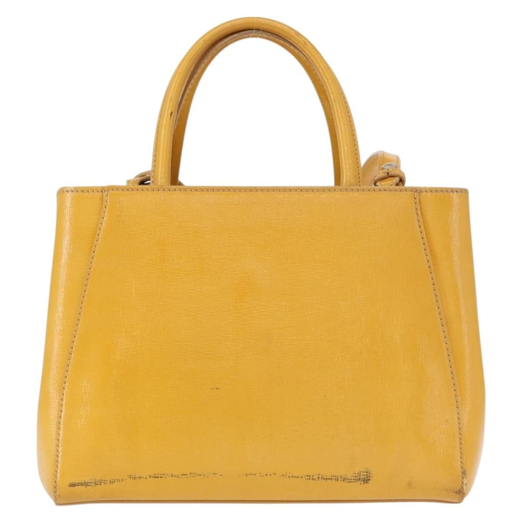 Fendi 2Jours Bag Leather Yellow Leather Handbag (Pre-Owned)