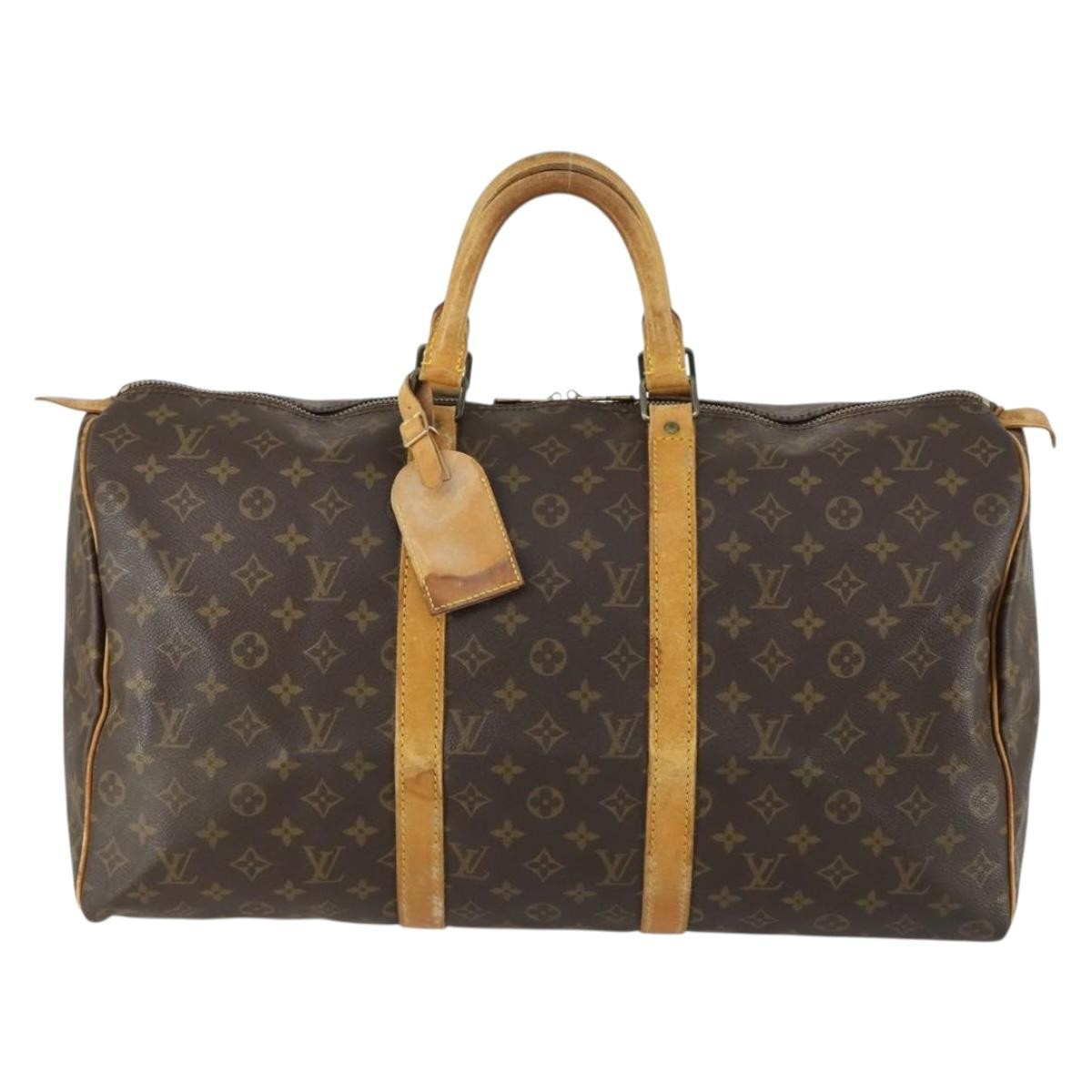 Louis Vuitton Keepall Bag Monogram Canvas Brown Canvas Travel Bag Bag (Pre-Owned)