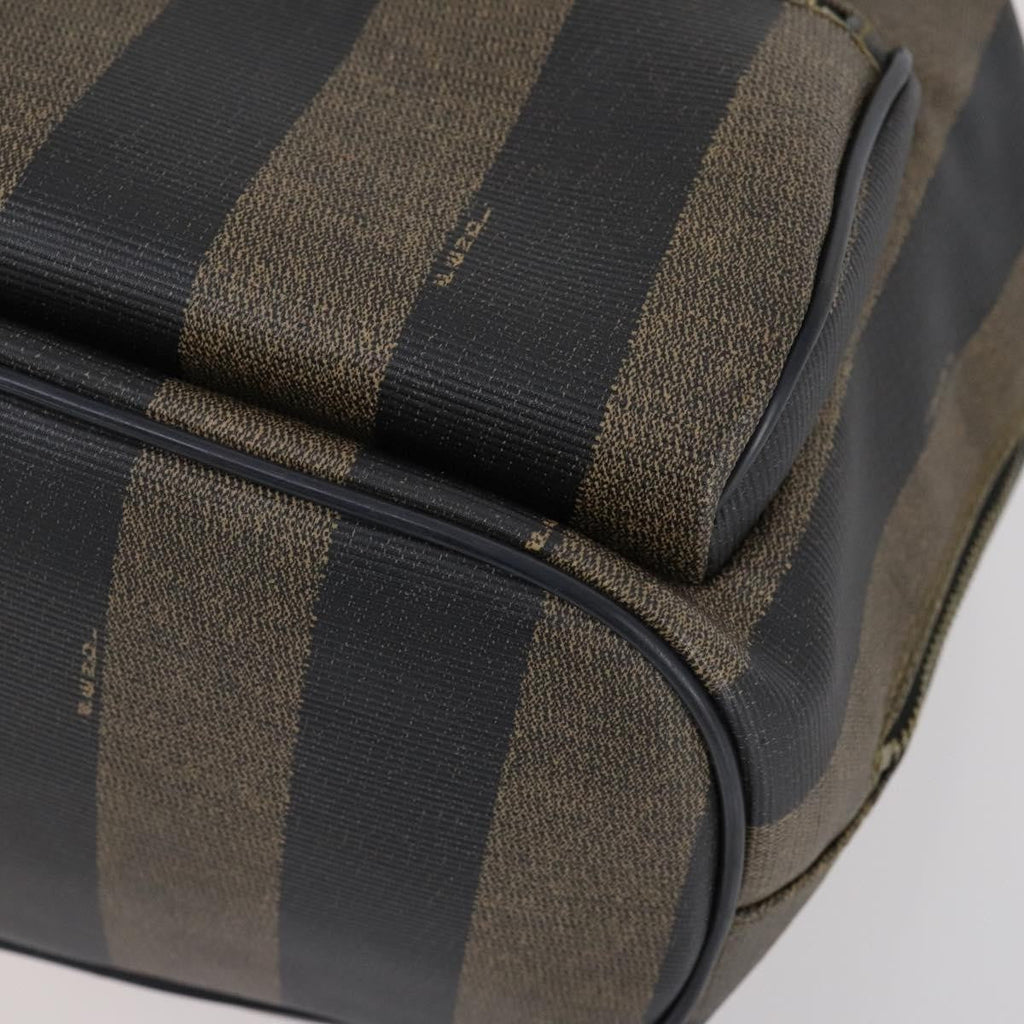 Fendi Pequin Front Pocket Backpack Coated Canvas Brown Pvc Backpack Bag (Pre-Owned)
