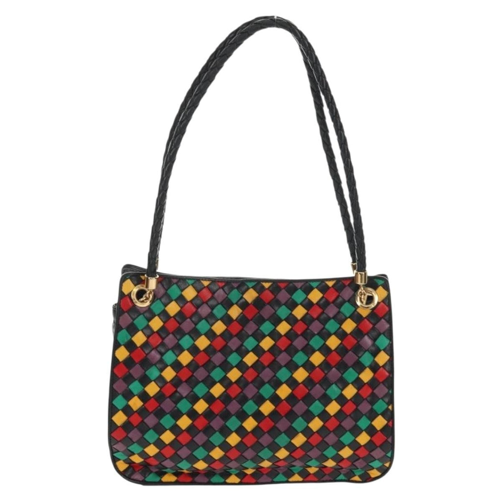 Bottega Veneta Intrecciato Shoulder Bag Leather Multicolour Leather Shoulder Bag Bag (Pre-Owned)