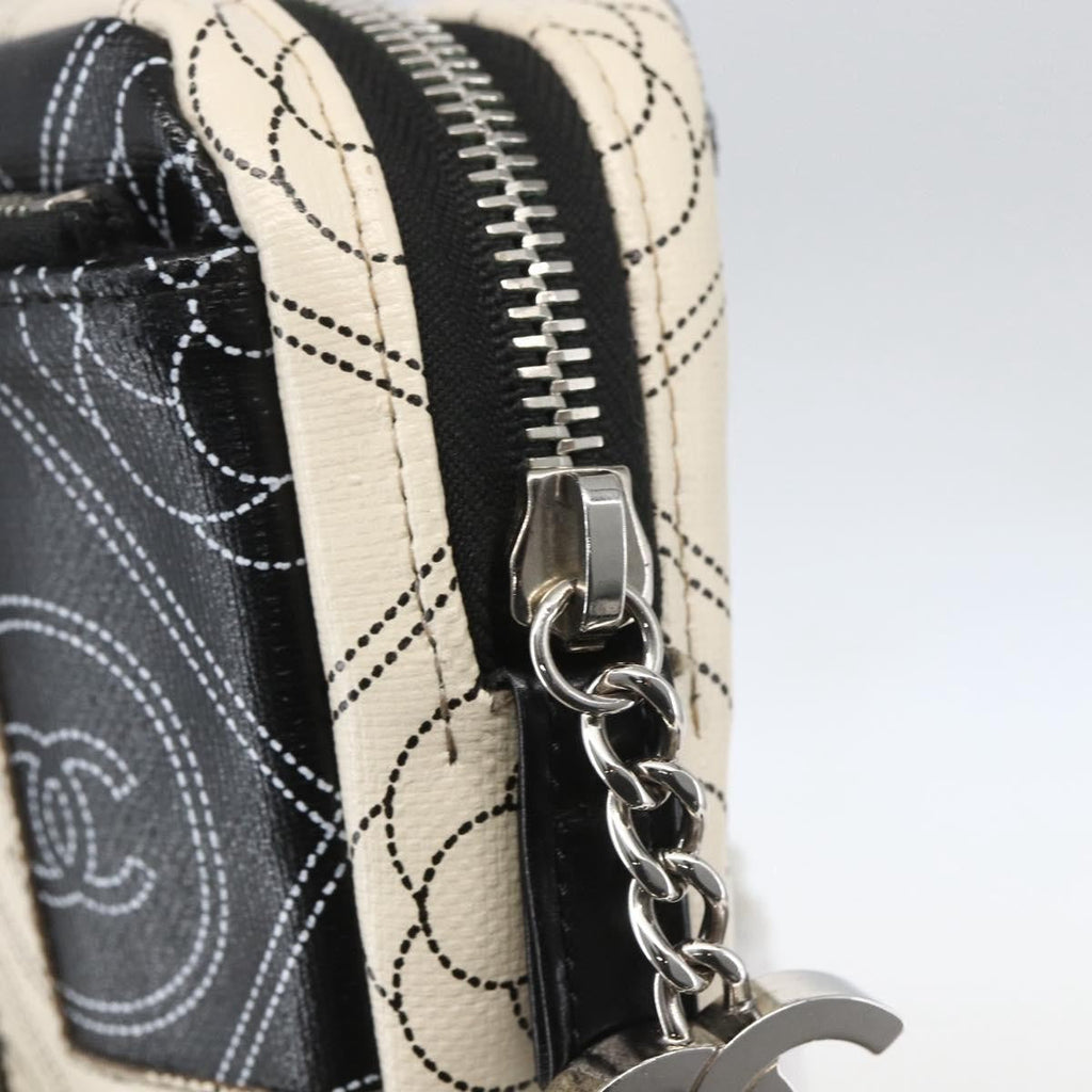 Chanel Logo Camera Case Clutch Printed Coated Canvas Black Pvc Clutche & Pouche Bag (Pre-Owned)