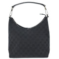 Gucci Vintage Clasp Handle Hobo Gg Canvas Black Canvas Shoulder Bag Bag (Pre-Owned)