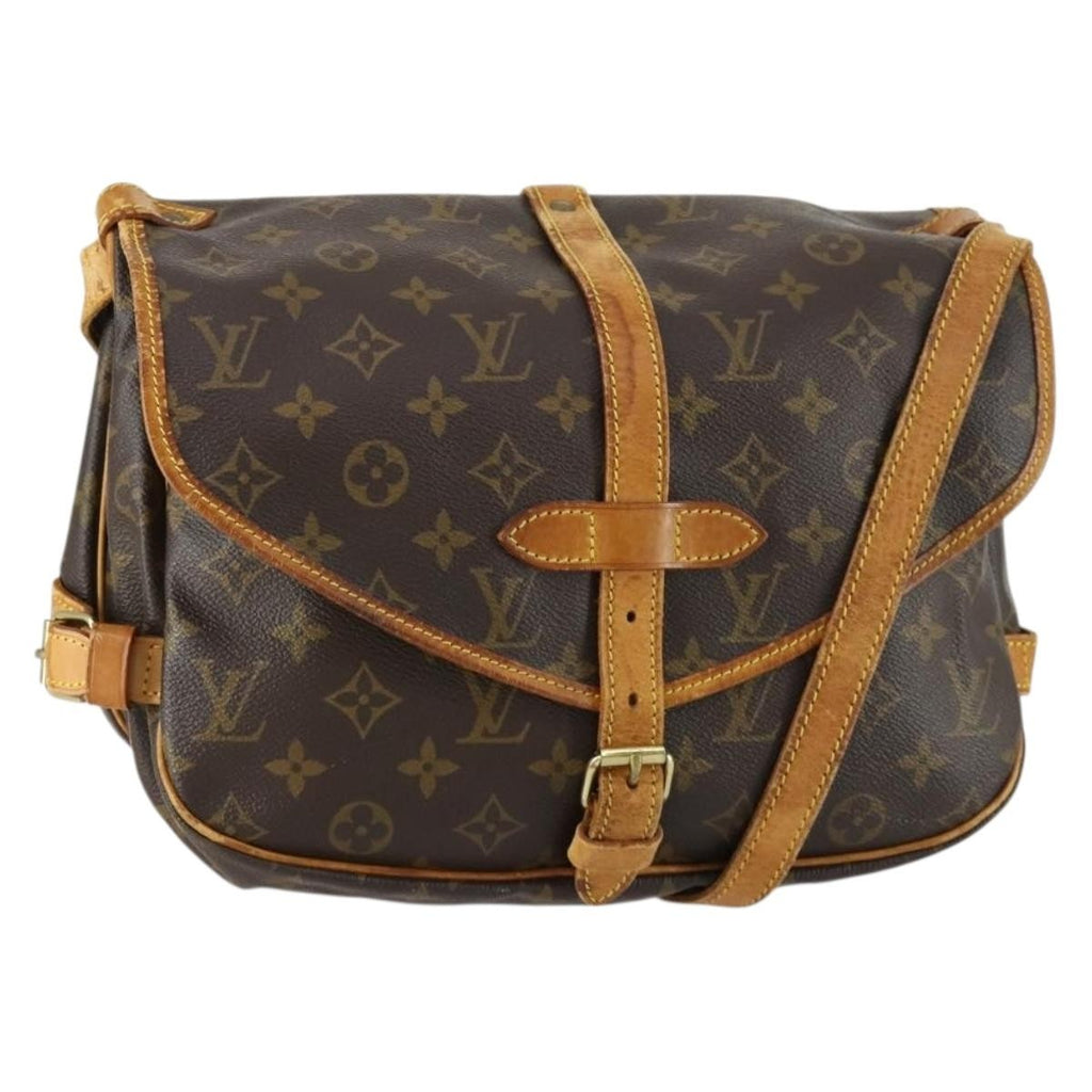 Louis Vuitton Saumur Handbag Monogram Canvas Brown Canvas Shoulder Bag Bag (Pre-Owned)