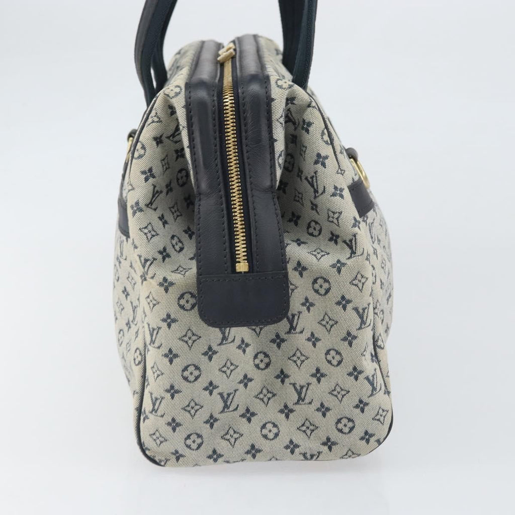 Louis Vuitton Josephine Handbag Mini Lin Blue Canvas Handbag (Pre-Owned)