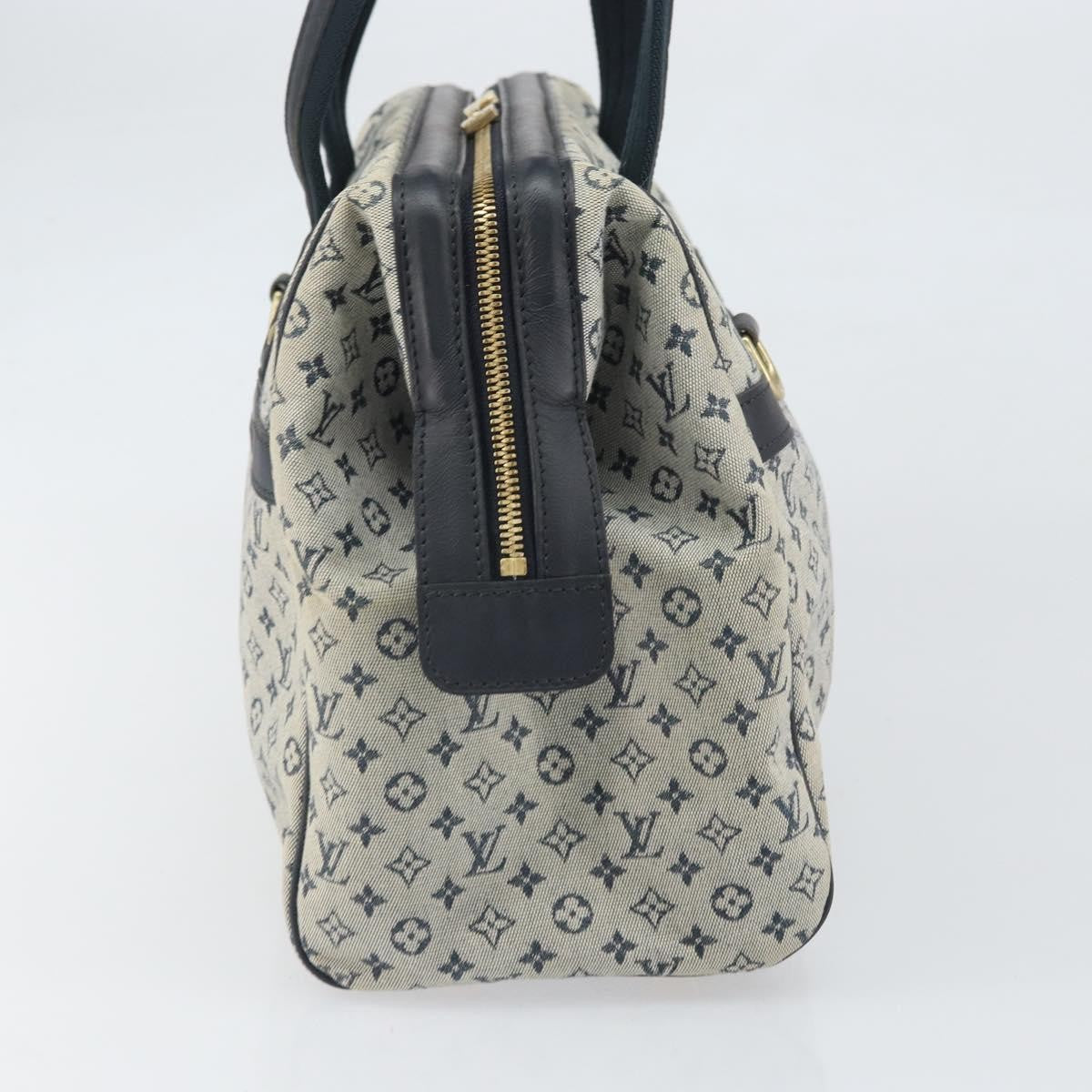 Louis Vuitton Josephine Handbag Mini Lin Blue Canvas Handbag (Pre-Owned)