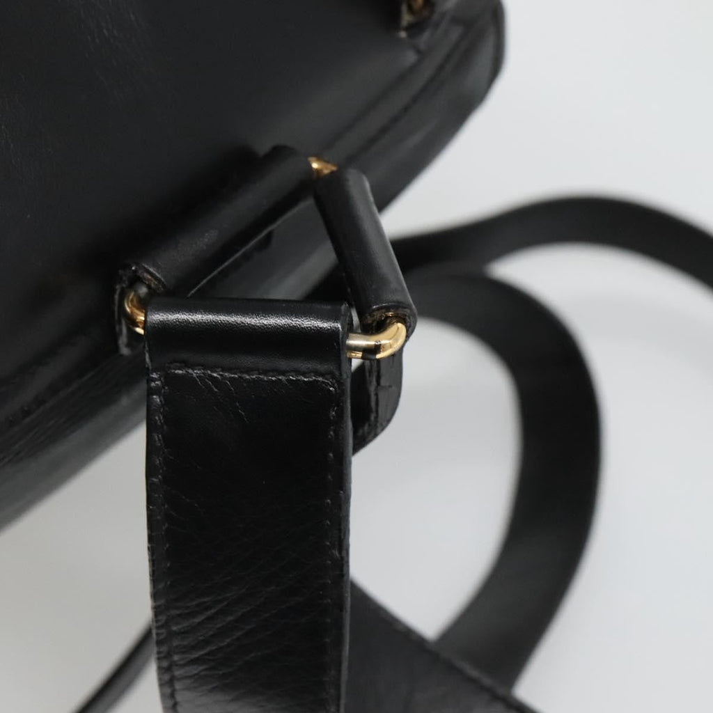 Gucci Vintage Bamboo Backpack Leather Black Leather Backpack Bag (Pre-Owned)