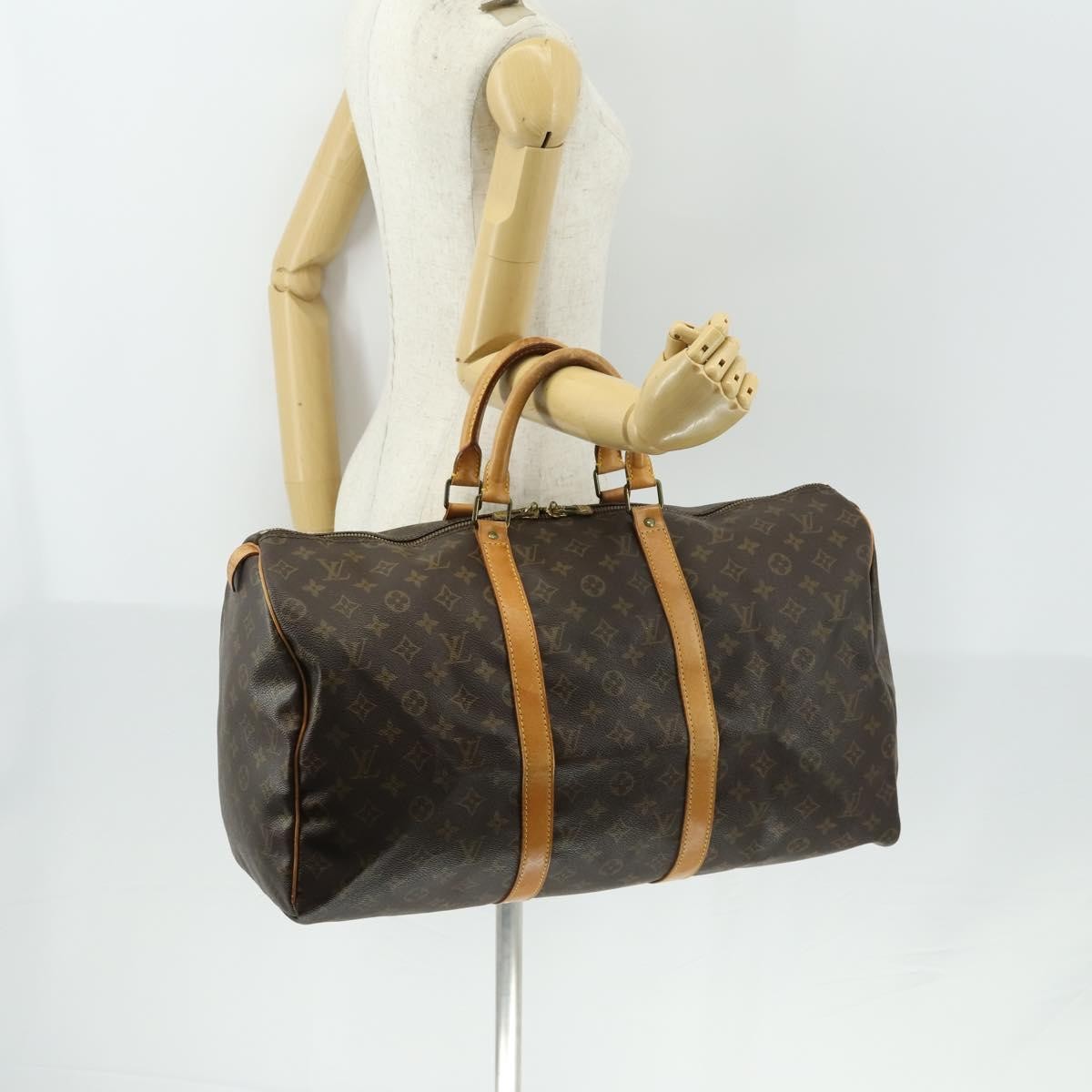 Louis Vuitton Keepall Bag Monogram Canvas Brown Canvas Travel Bag Bag (Pre-Owned)