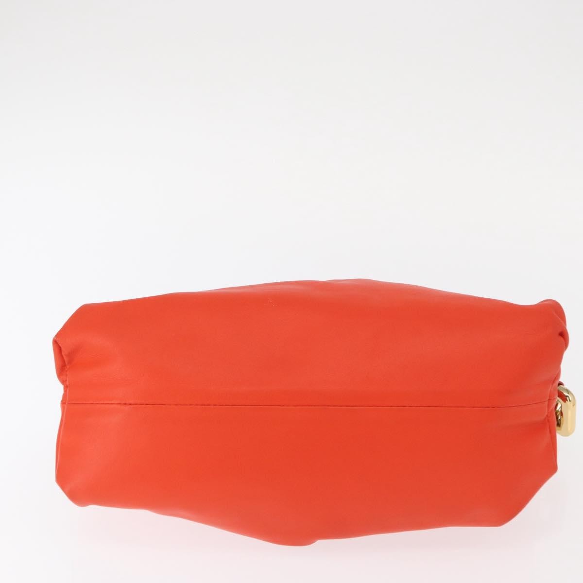 Bottega Veneta The Chain Pouch Leather Orange Leather Clutche & Pouche Bag (Pre-Owned)