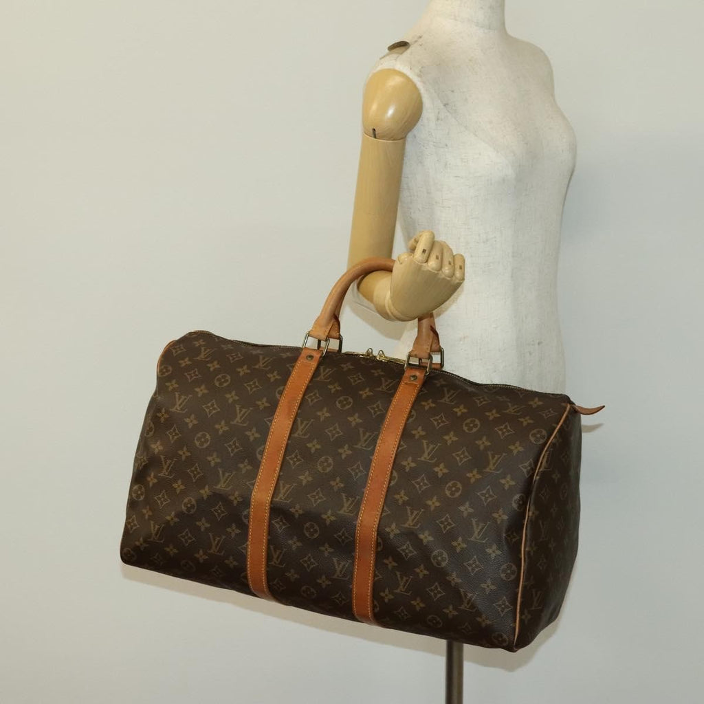 Louis Vuitton Keepall Bag Monogram Canvas Brown Canvas Travel Bag Bag (Pre-Owned)