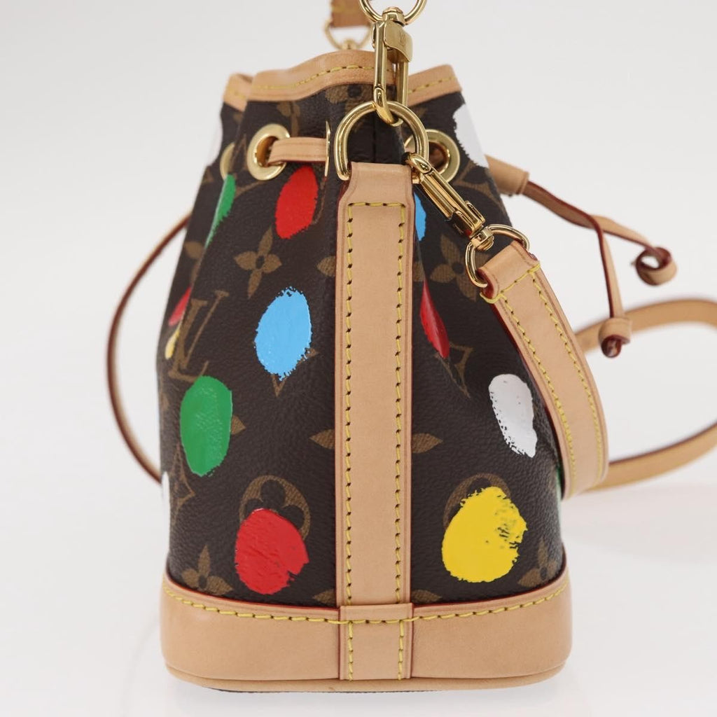 Louis Vuitton Noe Handbag Yayoi Kusama Painted Dots Monogram Canvas Brown Canvas Handbag (Pre-Owned)