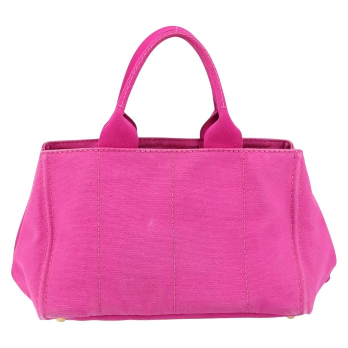 Prada Canapa Tote Canvas Pink Canvas Tote Bag Bag (Pre-Owned)