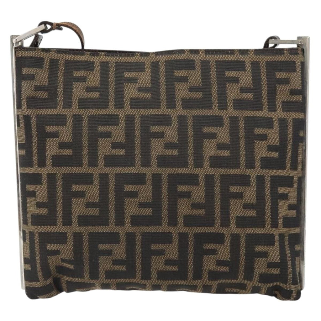 Fendi Vintage Shoulderbag Canvas Brown Canvas Shoulder Bag Bag (Pre-Owned)