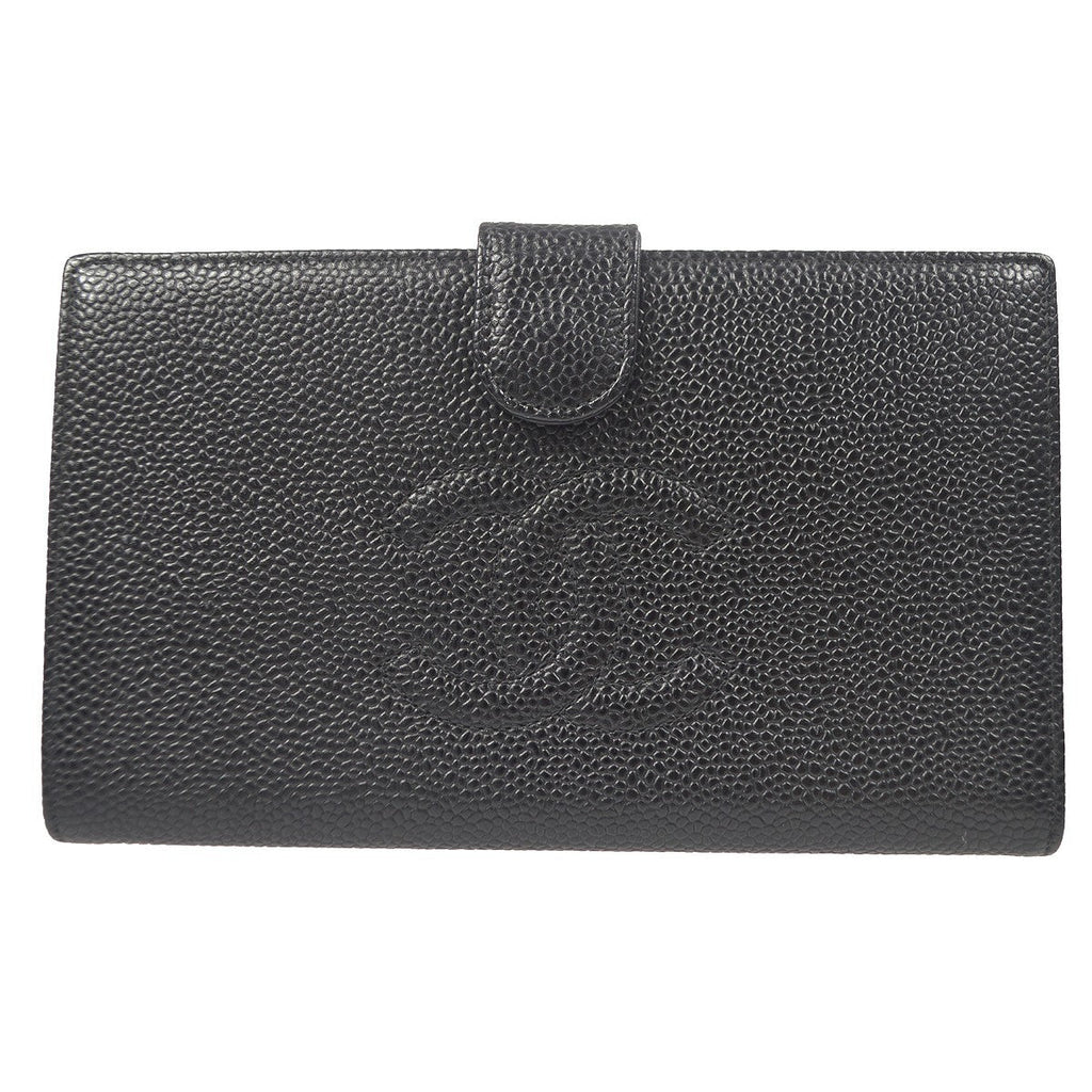 Chanel Timeless Cc French Wallet Caviar Black Leather Wallets Accessory (Pre-Owned)