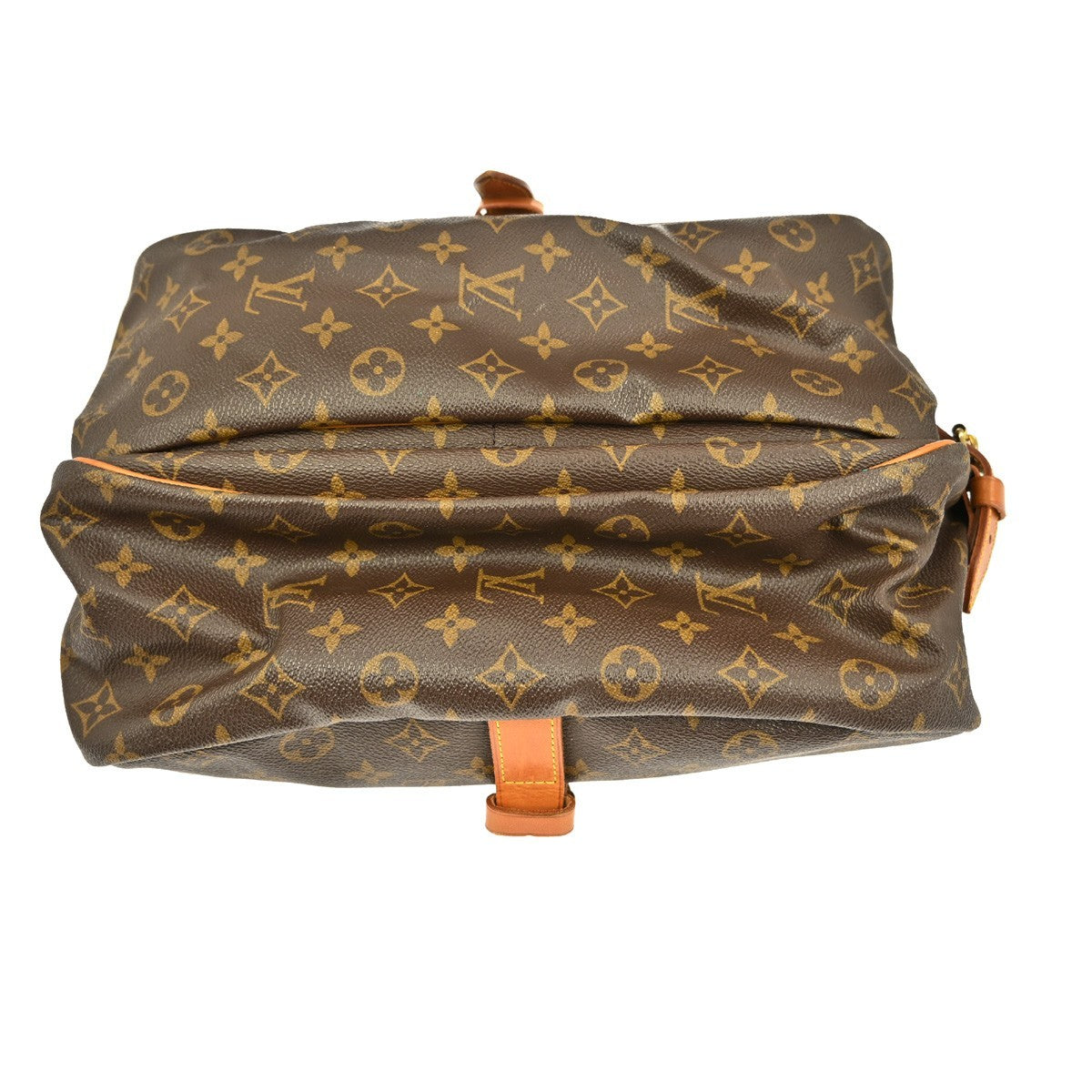 Louis Vuitton Saumur Handbag Monogram Canvas Brown Canvas Shoulder Bag Bag (Pre-Owned)