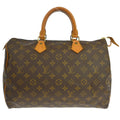 Louis Vuitton Speedy Handbag Monogram Canvas Brown Canvas Handbag (Pre-Owned)