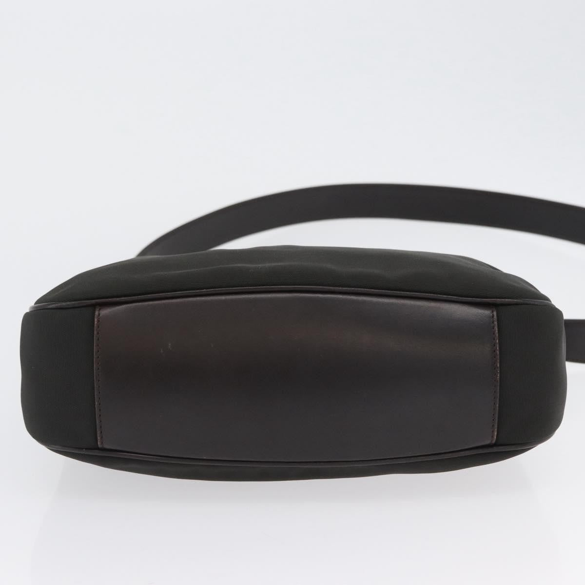 Gucci Vintage Bamboo Handle Bag Nylon Black Nylon Handbag (Pre-Owned)