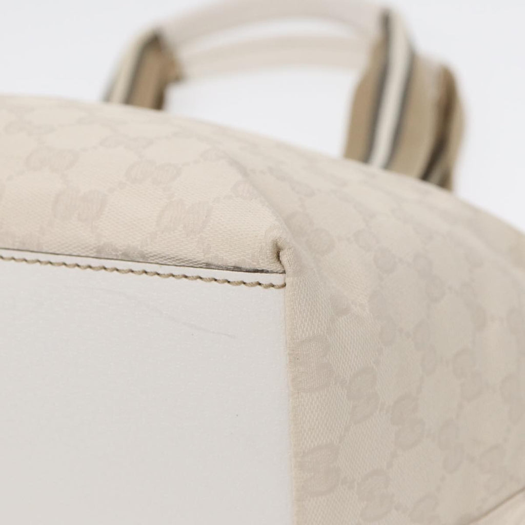 Gucci Web Zip Tote Gg Canvas Beige Canvas Tote Bag Bag (Pre-Owned)