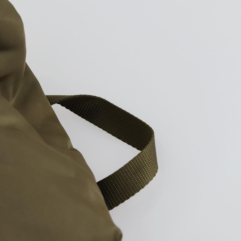 Prada Vela Double Front Pocket Backpack Tessuto With Saffiano Leather Khaki Nylon Backpack Bag (Pre-Owned)